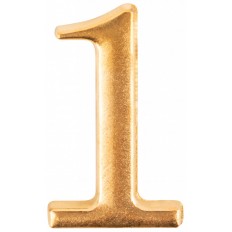 Цифра для обозначения номера квартиры, металлические "1", золото арт. 67291