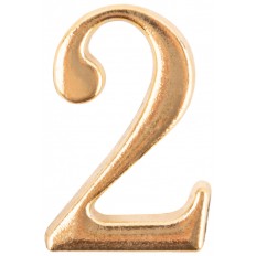 Цифра для обозначения номера квартиры, металлические "2", золото арт. 67292