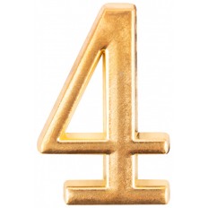 Цифра для обозначения номера квартиры, металлические "4", золото арт. 67294