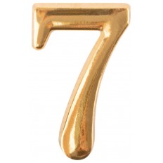 Цифра для обозначения номера квартиры, металлические "7", золото арт. 67297
