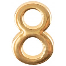 Цифра для обозначения номера квартиры, металлические "8", золото арт. 67298