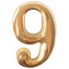 Цифра для обозначения номера квартиры, металлические "9", золото арт. 67299