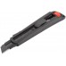 Нож технический 25 мм усиленный прорезиненный, дополнит. пластиковый прижим, черный, Профи, арт. 10332