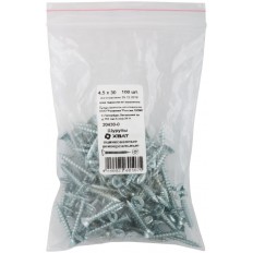 Шурупы оцинкованные, универсальные 4,5 х 30 100 шт Фасовка, арт. 20430-0