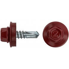 Шурупы кровельные со сверлом 5,5 х 19, красный ral-3011 100шт. Пром, арт. 23570