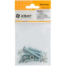 Комплект:Болт din933 6х40, с гайкой М6 din934, шайбой М 6 din125, шайбой пруж. М6 din127 (фасовка 8шт.), арт. 24804-3