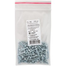 Винт с полуцилиндрич. головкой с полной резьбой оцинков. din 7985 3х16 100 шт Фасовка, арт. 27695-0
