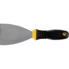 Шпатель, нержавеющая сталь, черно-желтая прорезиненная  ручка 2" (50 мм) арт. 06683