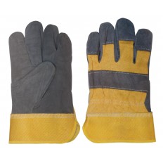 Перчатки рабочие кожаные (спилковые), 2-х цветные арт. 12439