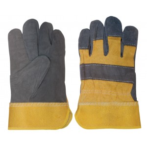 Перчатки рабочие кожаные (спилковые), 2-х цветные арт. 12439